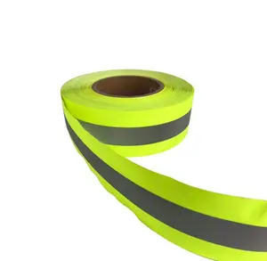2024 nouveau type matériaux de sécurité haute visibilité fournisseur exceptionnel personnalisé ruban tissé de sécurité haute visibilité oxford vert fluo
