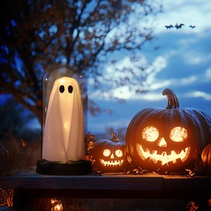 Decoración de Fantasma Brillante para Halloween, Adornos LED Espeluznantes para Fiestas de Casas Encantadas, Decoraciones Luminosas de Fantasmas Aterradoras - Product Image 3