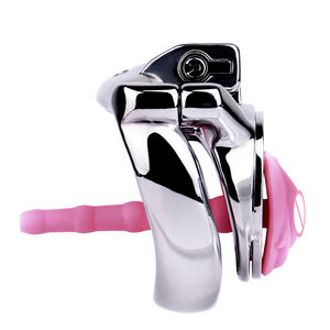 Yeni stil düz Chastity kafes erkek görünmez paslanmaz çelik bekaret kemeri cihazı düz horoz kafes - Product Image 6