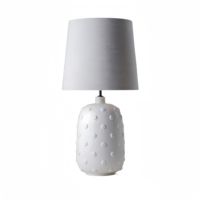 Lampe de table moderne en tissu blanc avec base en céramique pour salon chambre hôtel ou restaurant luminaire