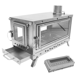 Lò sưởi lều bằng hợp kim titan, lò cắm trại gấp gọn nhẹ với vỉ nướng có ngăn kéo, dùng củi để nấu ăn, sưởi ấm khi cắm trại ngoài trời - Product Image 1
