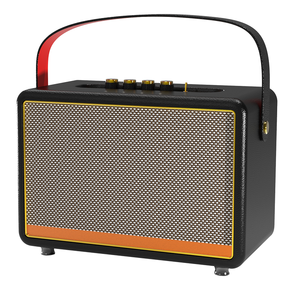 ลำโพงคาราโอเกะบลูทูธแบบพกพาขนาด 5 นิ้ว พร้อมไมโครโฟนไร้สายคู่ ลำโพงเสียงสเตอริโอในกล่องไม้ สำหรับงานปาร์ตี้ - Product Image 2