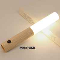 Veilleuse intelligente en bois pour chambre d'enfant LED portable capteur de mouvement de chevet aimant intérieur lampe d'allaitement USB rechargeable torche de nuit