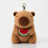HUGMEI Peluche en forme de personnage de dessin animé assis marron, jouet en peluche, accessoires doux pour cadeau et décoration de sac