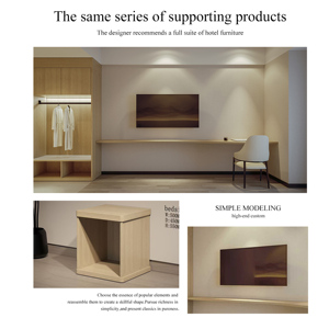 Современная однотонная деревянная пятизвездочная гостиничная мебель для спальни по индивидуальному заказу от производителя для гостиной и спальни - Product Image 6