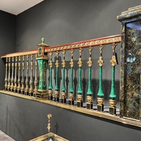 GUCI Main courante en aluminium personnalisée, plaqué or émeraude, décoration d'escalier de luxe pour la maison, design européen, écologique, résistant à la décomposition