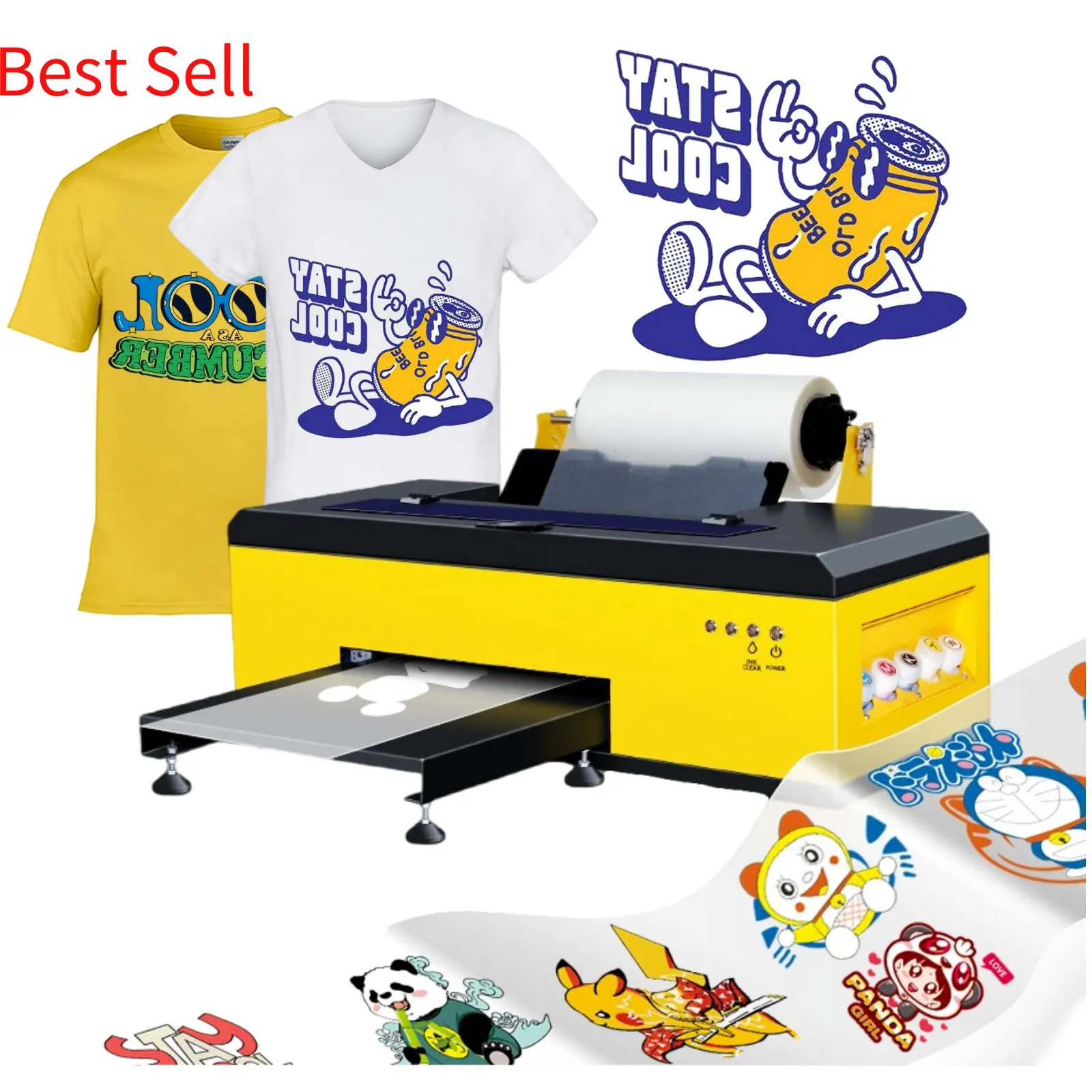 Roll Om Te Rollen A3 Dtf Printer L1390 T Shirt Warmteoverdracht Digitale Dtf Drukmachine