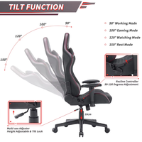 Accoudoir ergonomique réglable en cuir de PU de luxe personnalisé Chaise de jeu d'ordinateur à LED RVB colorée pour joueur