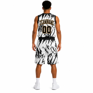 Basketball Uniform Sets Unisex 100% <b>Polyester</b> Lightweight Breathable Sleeveless Customized Team Name T-Strap Drawstring Closure - Product Image 3