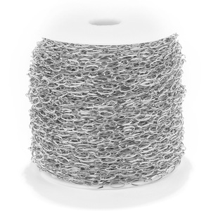 Cadena de oro de acero inoxidable con eslabones ovalados de 1 mm, accesorio para la fabricación de joyería DIY, para collar, pulsera, uso diario unisex. - Product Image 5