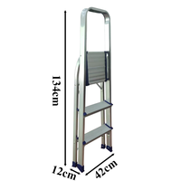 Échelle de sécurité multifonctionnelle antidérapante à 3 marches en aluminium pliable avec main courante