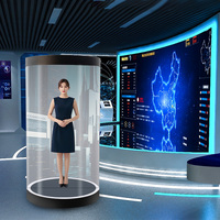 Gabinete Holográfico Transparente con Pantalla LCD de 75 Pulgadas, Efecto 3D sin Gafas, Exhibición Digital de Personas para Galerías de Arte