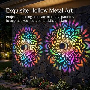 Factory Decorative Solar Mandala Wall Light Waterproof Outdoor Garden Wall Lamp Solar Powered No Wiring LED <b>Landscape</b> <b>Lighting</b> - Product Image 1