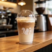 Gobelet en plastique PET avec logo personnalisé imprimé, gobelet jetable pour jus, gobelet à café