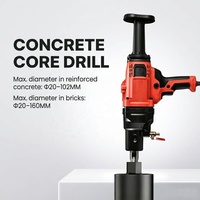 Perceuse à noyau diamanté portative TLJ, réglage de la vitesse, double usage pour perçage et mélange, machine de perçage de noyau de béton, max 160 mm