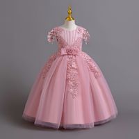 AC171 Vêtements pour enfants Robe de soirée pour fille Dernières robes longues Robe fleurie grande taille pour enfants d'été en gros de Chine