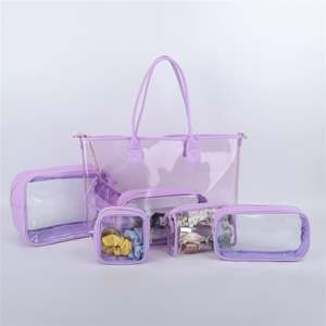 Sac de plage imperméable en PVC épais et durable pour femme, avec broderie personnalisée monogramme lettre ombre, idéal pour l'été et les voyages - Product Image 4