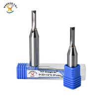 Warrior TCT carbure fraise en bout droite CNC mèches de toupie à bois avec matériau HSS à double bord revêtement OEM personnalisé en étain et Aitin