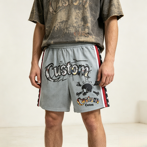 Wholesale Summer Custom 100% Polyester <b>Screen</b> Printing <b>Mesh</b> Shorts Casual Gym Men <b>Mesh</b> Basketball Shorts Custom Shorts - Product Image 1