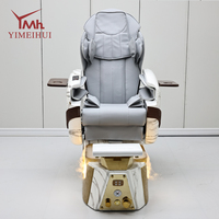 Fauteuil de pédicure spa de luxe à motif marbre, électrique et inclinable, avec fonction massage et Thera Mist pour salon de manucure