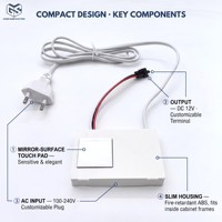 Bouton unique 100-240V 1A 2A 3A salle de bain vanité miroir gradateur lumière LED miroir tactile capteur interrupteur pour Led bande lumineuse