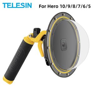 TELESIN-Boîtier étanche pour <span class=keywords><strong>GoPro</strong></span> <span class=keywords><strong>Hero</strong></span> 5 6 <span class=keywords><strong>7</strong></span> noir pour <span class=keywords><strong>Hero</strong></span> 8 9 10, accessoires d'objectif de couverture de dôme de déclenchement, 6 pouces, 30m - Product Image 1