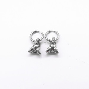 Pendientes de clip con forma de elefante de Yunnique, de acero de titanio, unisex, con diseño geométrico, joyería de moda - Product Image 1
