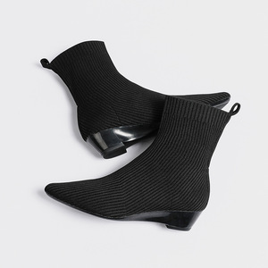 <span class=keywords><strong>Stivaletti</strong></span> da Donna in Tessuto a Rete <span class=keywords><strong>con</strong></span> Punta a Contrasto e Tacco a Zeppa Medio, Stile Casual <span class=keywords><strong>con</strong></span> Suola in Gomma - Product Image 6