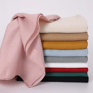 2022 Latest Square Shawl Muslim Women Cotton Voile Bawal Premium High Quality Thick Hijab Scarf