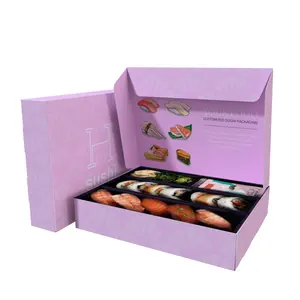 नवीनतम डिजाइन लोकप्रिय पेपर बॉक्स डिवाइडर कस्टम सुशी पैकेजिंग बॉक्स के साथ सुशी बॉक्स