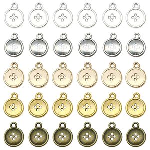Pendentifs boutons en alliage ronds plaqués zinc pour la fabrication de bracelets, accessoires de bijoux DIY FT118 - Product Image 5