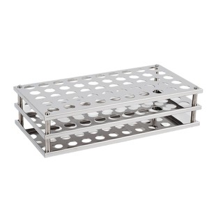ชั้นวางหลอดทดลองสแตนเลส Hui En 60 รู อุปกรณ์ห้องปฏิบัติการสำหรับหลอดแก้ว - Product Image 4