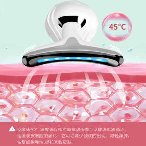 Masseur facial anti-rides en ABS, appareil de beauté à domicile avec microcourant et vibration, fonctionnalités de raffermissement de la peau pour le lifting du cou - Product Image 4