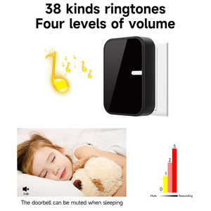 Khối lượng cao không thấm nước không dây 433 MHz chuông cửa dài khoảng cách tự điện Home an ninh Hệ thống báo động không có pin Vòng nhà thông minh - Product Image 2