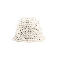 Topi Jerami Pantai Wanita Gaya Korea Desain Anyaman, Fashionable, Serbaguna, Tipis, Pelindung Wajah, Model Bucket