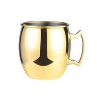 2026 Emerit En gros, Logo personnalisé, Tasses Moscow Mule 350ml 500ml en acier inoxydable 18/8, plaqué cuivre, martelé doré, avec poignée