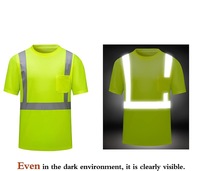 Hochs icht bares Mikrofaser-Sicherheits-T-Shirt Reflektieren des Gelb Orange Männer Frauen Kurzarm-Sicherheits-T-Shirt