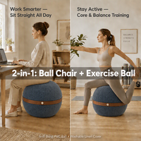 Housse de chaise de yoga en tissu avec poignée pour ballon d'équilibre personnalisé en fausse fourrure, pour la maison, la gym, le Pilates, la posture assise et la stabilité