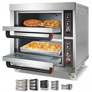 Horno eléctrico de gas para repostería, tostador de pan, pan, pan y pizza, cubierta comercial para exteriores