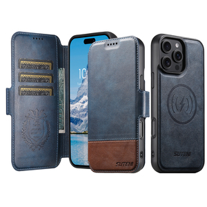 Étui de téléphone SUTENI pour <span class=keywords><strong>iPhone</strong></span> 17 Pro Max, coque magnétique à chargement sans fil, support portefeuille avec porte-cartes en similicuir, compatible 16 Plus 15 - Product Image 2
