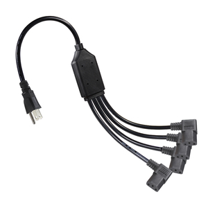 10A 125V 3 pin prong cắm có thể thu vào dây cáp mở rộng chúng tôi với Splitter 4X C13 góc nối AC dây nguồn - Product Image 1