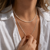 Ensemble de colliers superposés pour femmes, tendance, avec perles et chaîne figaro, hypoallergénique, en acier inoxydable 316L plaqué or
