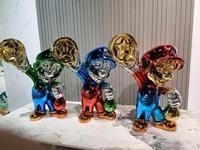 Nouvelle Arrivée Evelyn Gallery : Sculpture Pop Art Mario Bros en Résine Chromée, Statuette de Personnage de Jeu de Dessin Animé