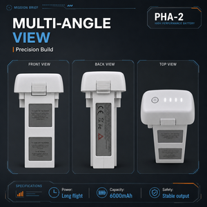 แบตเตอรี่อัจฉริยะ 11.1V 6000mAh PHA-<span class=keywords><strong>2</strong></span> สำหรับเปลี่ยนใช้กับโดรน DJI <span class=keywords><strong>Phantom</strong></span> <span class=keywords><strong>2</strong></span> <span class=keywords><strong>Vision</strong></span> Plus แบตเตอรี่ลิเธียมโพลิเมอร์ความจุสูง - Product Image 2