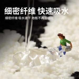 พรมปูพื้นรูปหัวใจ สีดำขาว ลายแปลกใหม่ กันลื่น ขนนุ่ม สำหรับห้องน้ำ - Product Image 3