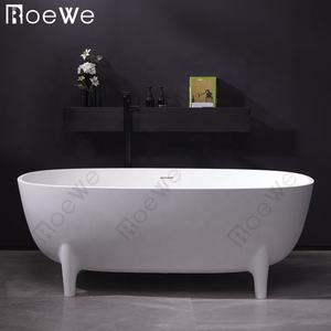 Roewe résine composite fonte pierre surface solide <span class=keywords><strong>baignoire</strong></span> hôtel salle de bain autoportant bain à remous artificiel <span class=keywords><strong>baignoire</strong></span> en marbre - Product Image 4