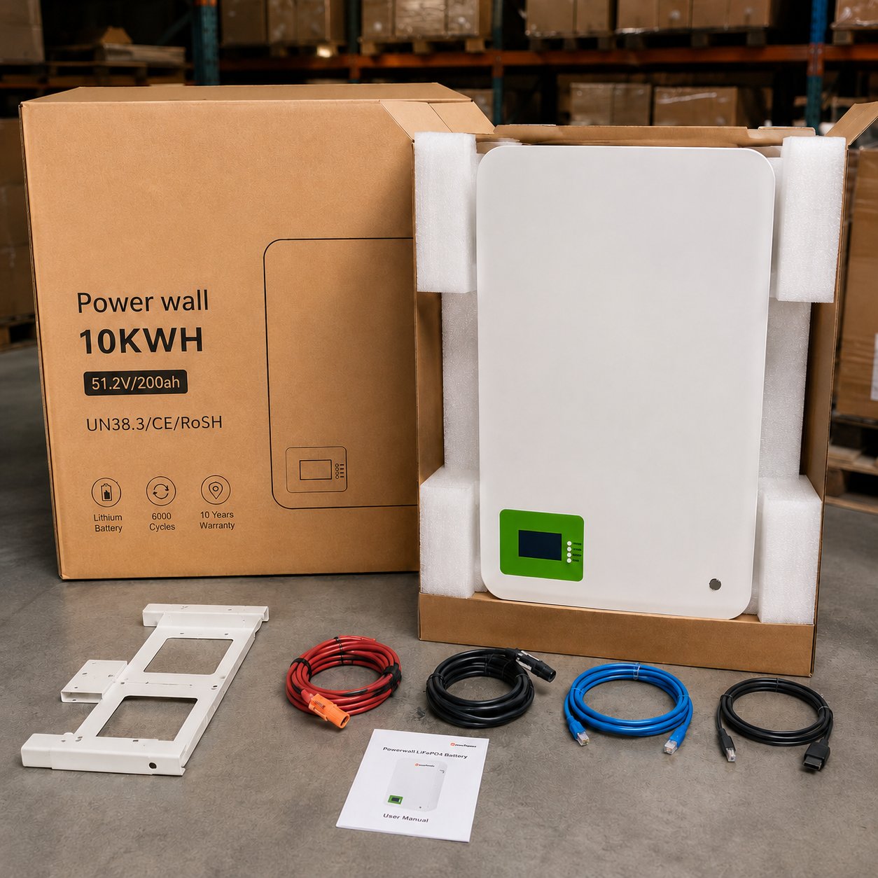 Wall-mounted 10kWh 51.2V 200Ah LiFePO4 Battery Powerwall for Residential Solar System Off-Grid Backup Power with CE RoHS · image 5