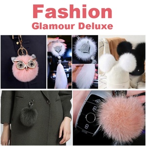 Porte-clés Pompon en fourrure de lapin en forme de cœur, doux et mignon, avec boule de fourrure, cadeau promotionnel - Product Image 3
