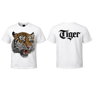 Kaos Pria Terbaru Kerah Bulat Trendi Sablon Transfer Panas Motif Harimau Katun Sedang Tebal Fashion Dewasa Warna Putih untuk Pemakaian Sehari-hari - Product Image 1