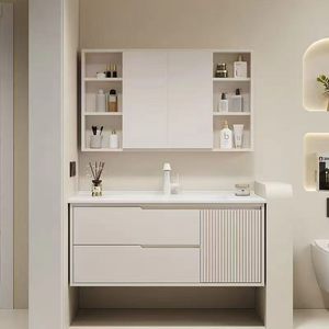 Custom all different Modern Style Bathroom Vanity <b>Set</b> <b>Wall</b> Hung Cabinet Melamine Board PVC Water Resistant Furniture - Product Image 2